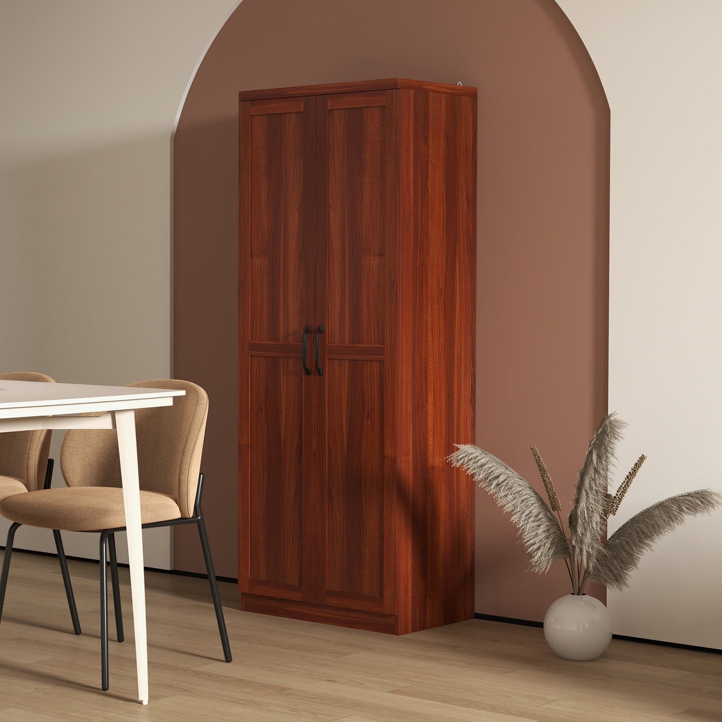 HOMCOM 63 Garde-manger de cuisine à 2 portes, meuble de rangement indépendant avec étagères à 5 niveaux et 2 étagères réglables pour salle à manger