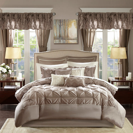 Madison Park Essentials Loretta Ensemble de 24 pièces avec rideaux et draps