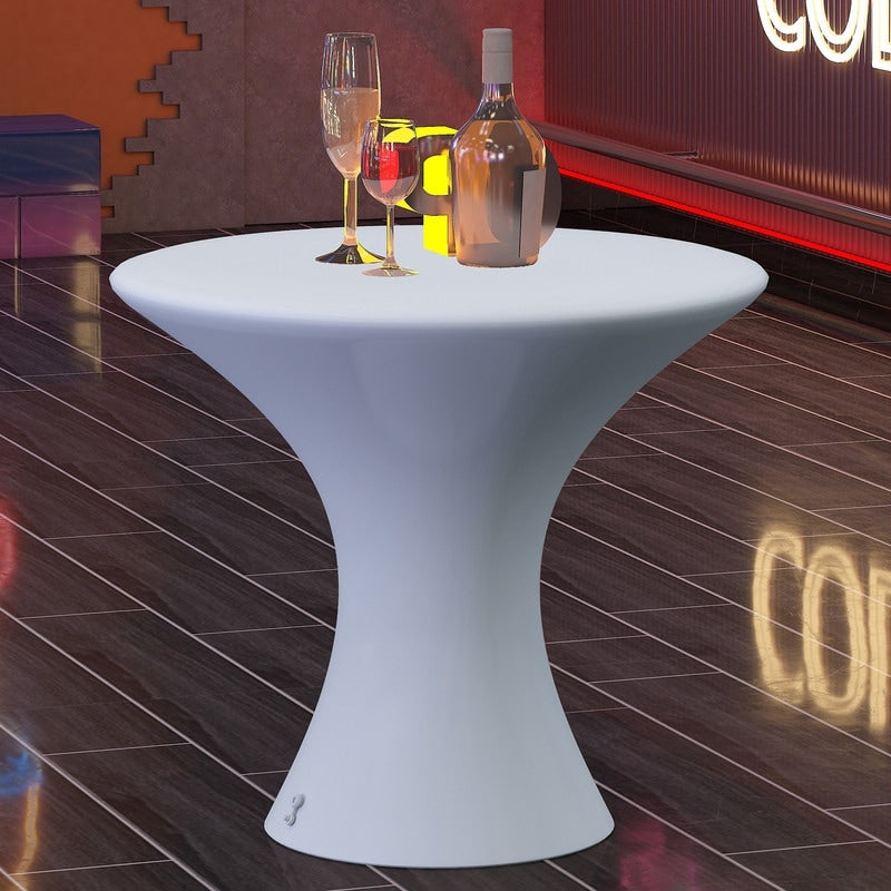 Table de cocktail Mixoy à LED changeantes, table à vin rechargeable et sans fil, meuble d'ambiance pour patio, piscine et pub