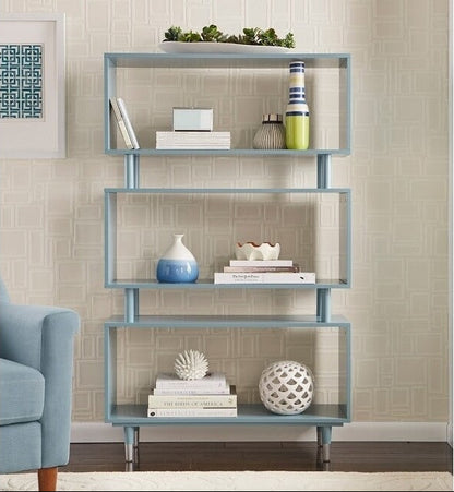 Bibliothèque à 3 niveaux Margo de Simple Living, style milieu de siècle moderne - 59,5 x 36 x 11,8 po